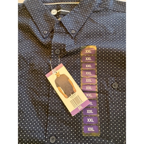 NWT Weatherproof size 2XL navy blue comfort stretch short sleeve shirt mens - Picture 3 of 6